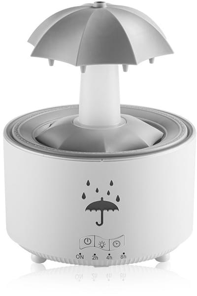 Essentiële olie diffuser voor de slaapkamer - 350 ml - Automatische rotatie - Regen diffuser - Luchtbevochtiger - 7 kleuren - Elektrische diffuser - Luchtbevochtiger - Voor kamer - Thuis - Met timer - Automatische uitschakeling