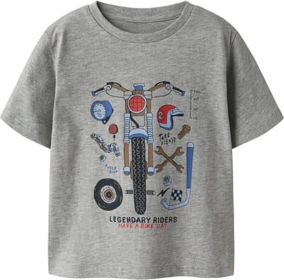 NAME IT - NMMBO SS NREG TOP BOX - Jongens - T-shirts - grijs - maat 92