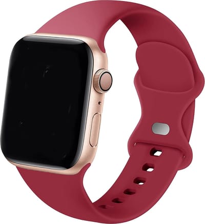 Strap-it Classic Siliconen band - Geschikt voor Apple Watch bandje - Series 1/2/3/4/5/6/7/8/9/10/11/SE/SE2/SE3 - Bordeaux - Bandje siliconen sport loop - iWatch sportbandje voor maat: 38 / 40 / 41 / 42mm