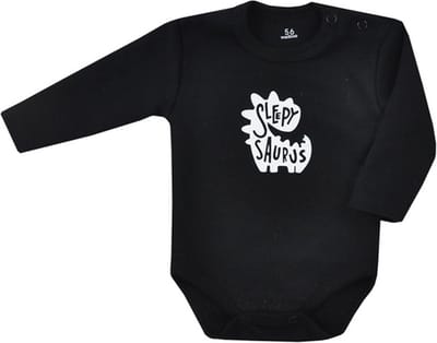 Koala Baby- SLEEPY SAURUS- romper met lange mouwen - 100 % katoen- zwart 68
