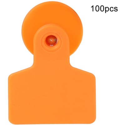 100 pièces Étiquette Auriculaire Numérotée pour Bétail Marqueur Accessoire pour Porc Vache Mouton Animal Orange pour Porc
