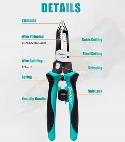 Pro's Kit CP-420 Multifunctionele Tang 5-in-1 met Stripper & Knipper
