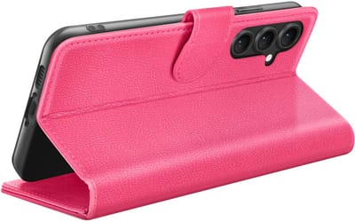 Zanae, Hoesje geschikt voor Galaxy S23 FE - Wallet Case met Stand & Magneetsluiting, Fuchsia