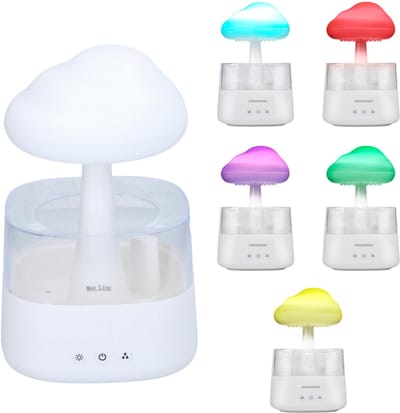 Grundig Raincloud Luchtbevochtiger – Aroma Diffuser met Regen- en Nevelfunctie – Geurverspreider met LED-verlichting – USB-C – Voor Etherische Oliën en Aromatherapie
