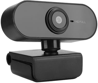 Dailygoody - Full HD Webcam - Videobellen - 360° Draaibaar - Zwart - Microfoon - Plug and Play - Geschikt voor PC en Laptop