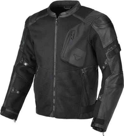 Macna Olsan Solid geperforeerd Motorfiets Leer/Textiel Jas -