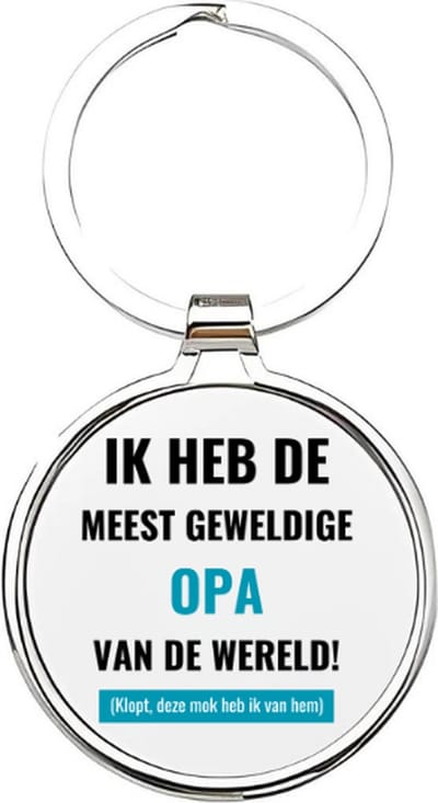 Akyol - ik heb de meest geweldige opa van de wereld Sleutelhanger - Opa - de leukste opa - opa sleutelhanger - grootvader sleutelhanger - sleutelhanger voor opa - familie sleutelhanger - verjaardagscadeautje - cadeau voor opa - 4 x 7,5 CM