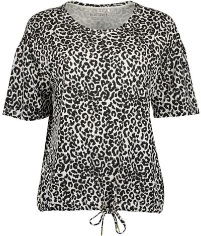 Blue Seven - Shirt 105876 zwart/wit print KM Blue Seven - maat 42