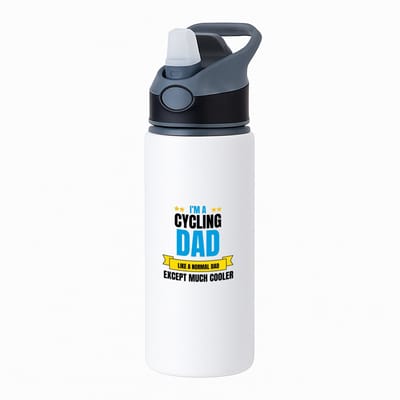 Hacebo® - I'm a cycling dad waterfles met rietje zwart - Vader - papa - vaderdag cadeautjes - verjaardagscadeau - gift - kado - water fles - 650ML