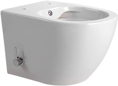 Creavit Darlo hangtoilet / ophang WC met bidet – randloos – koud & warm water – compact 49 cm – glanzend wit