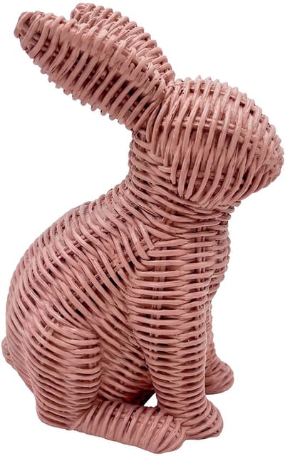 Clayre & Eef Decoratie Beeld Konijn Roze Kunststof