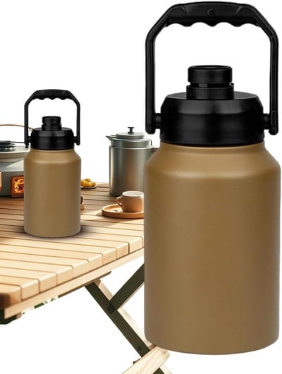 Geïsoleerde ijsemmer - IJsemmer met deksel - Dranken Koelen - Dubbellaagse vacuümisolatie - 2 liter - Kaki