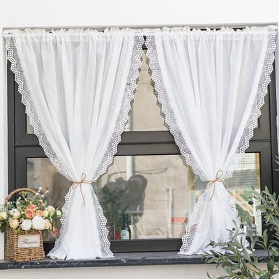 Unyqoos ® Lichte en Luchtige Vitrage met Elegante Golfrand voor Diverse Ruimtes