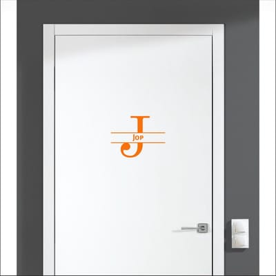 Deursticker Met Naam -  Jop - Oranje