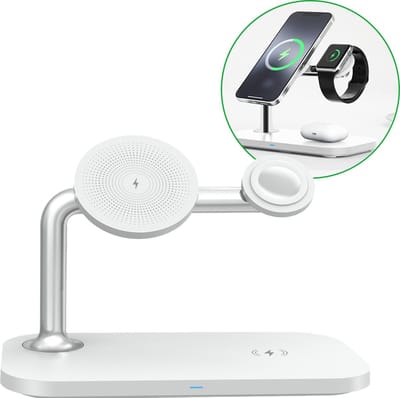 Draadloze oplader geschikt voor MagSafe / iPhone / Apple Watch - 3 in 1 oplaadstation geschikt voor Apple - Wireless Charging Stand