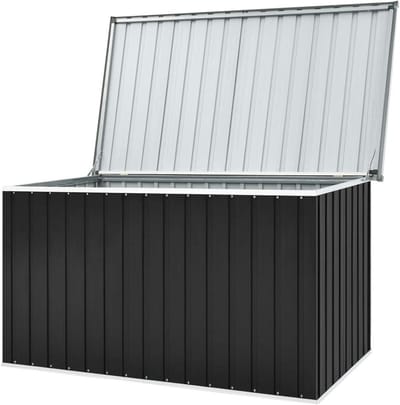 Tuinopbergbox Staal - Buitenbox Tuinmeubel - Tuin Spullen Opbergen - Gegalvaniseerd Staal Constructie - 171x99x93 cm - Antraciet