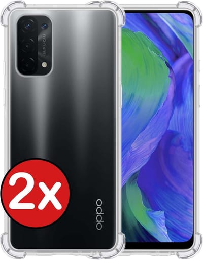 Hoesje - 2 Stuks - Geschikt voor OPPO A54 5G - Sterk & Shockproof - Back Cover - Siliconen Case - Telefoon Hoes Shock Proof - Telefoonhoes - Transparant