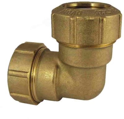 PE Koppeling 40mm Messing 90° Hoek - Drinkwater & Gas