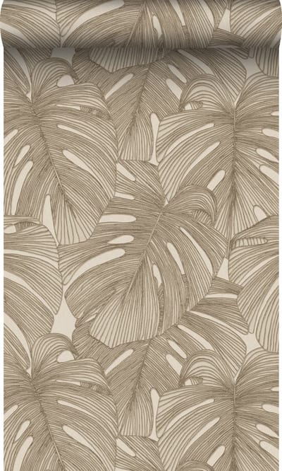 Origin Wallcoverings behang 3D-motief bladeren beige - 50 x 900 cm - 347916