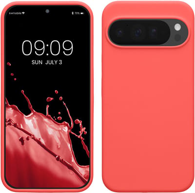 kwmobile telefoonhoesje geschikt voor Google Pixel 10 Pro XL - Hoesje met siliconen coating - Smartphone case in neon koraal
