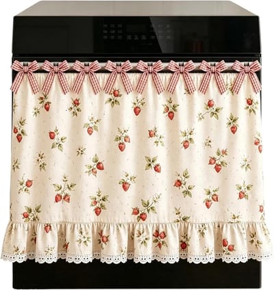 Kachelrok - Apparaat hoes - Keuken decoreren - Handgemaakt met kant - 77x55 cm - Rood