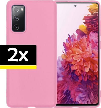 Hoesje - 2 Stuks - Geschikt voor Samsung Galaxy S20 FE - Sterk & Shockproof - Case Siliconen - Back Cover - Telefoon Hoes - Telefoonhoesjes - Lichtroze