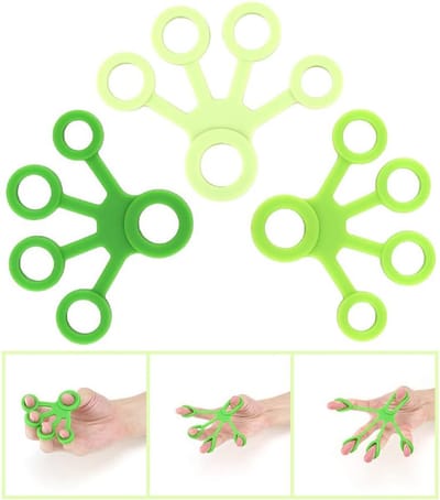 3-Stuks Handversterkingsset - Siliconen Vingerklem & Handrekband - Voor Gitaarspelen en Rotsklimmen