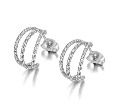 Oorringen - dubbele oorbellen - dames - zilverkleurig - cadeau voor vrouw - Liefs Jade