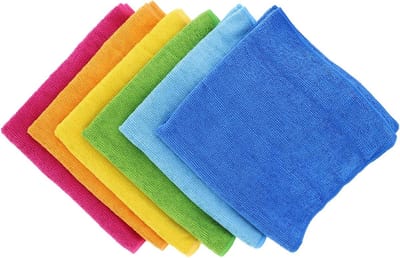 Famanu - 6 extra grote microvezeldoeken – multifunctionele schoonmaakdoekjes – streeploos, superabsorberend en wasbaar, geschikt voor het schoonmaken van auto’s, huis, keuken, ramen