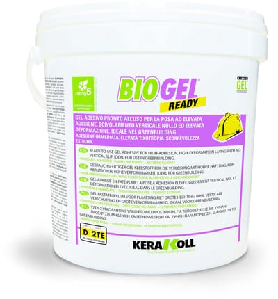 Kerakoll Biogel Ready – 17 kg | Gebruiksklare Flexibele Tegellijm | Hecht op Alles | Voor Keramiek, Natuursteen, Porselein & Meer | Binnen & Buiten Gebruik | Snel, Sterk & Duurzaam Pastalijm