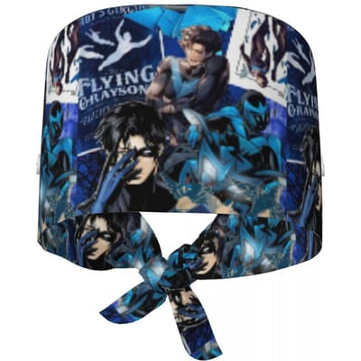 Nightwing Scrubmuts Arts Werkende Chirurgische Pet Mannen Vrouwen Verstelbare Verpleegmutsen voor Tandarts One Size black