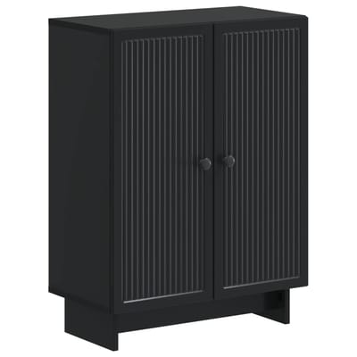 vidaXL - Badkamer - Opbergkast - EDE - Zwart - 59,5 - x - 31 - x - 80 - cm - Bewerkt - hout