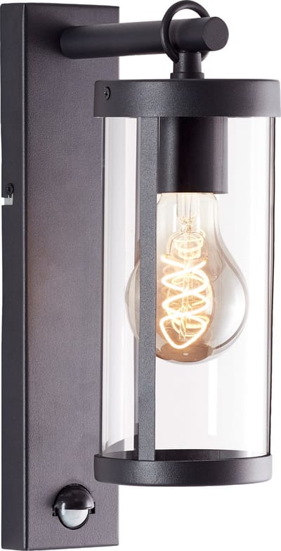 Brilliant Sidney - Buiten wandlamp - met sensor - E27 1 x 20W - IP44 - zwart