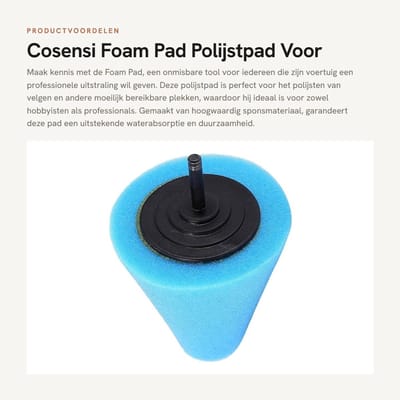 Dailygoods - Foam Pad - Polijstpad - Voor Drukgereedschap - Cone Vorm - Sponge Polishing Pad - Geschikt voor Velgen - 1 Stuk