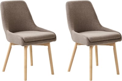 MELFORT - Eetkamerstoel - Bruin - Polyester