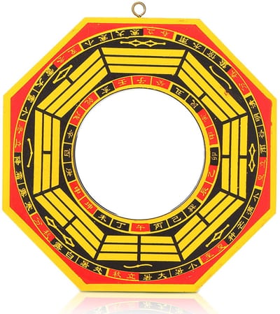 Dailygoods- Bagua Spiegel - Feng Shui Houten Spiegel - Convex/Concave