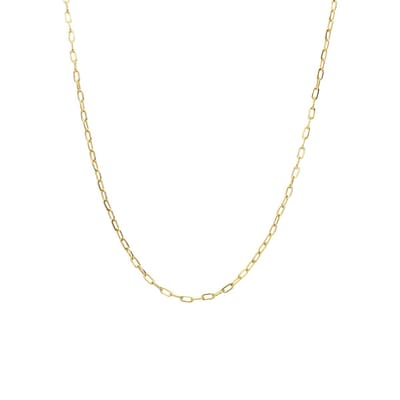 Lucardi Dames Stalen goldplated ketting closed forever 2mm - Ketting - Staal - Goud - 45 cm