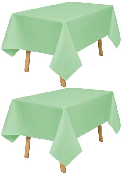 2 stuks saliegroene tafelkleden 140 x 200 cm kreukvrij stoffen tafelkleed voor eetkamer feest bruiloft tafel decoratie en bescherming