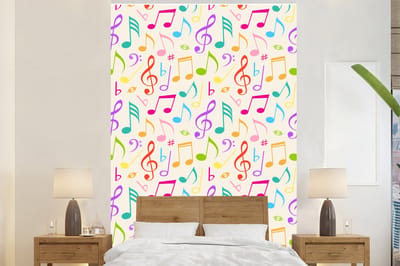 Behang - Fotobehang Muziek - Patronen - Regenboog - Breedte 155 cm x hoogte 240 cm