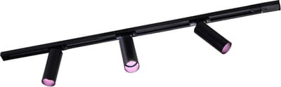 Ledvion - Smart LED Railverlichting 1M + 3 Railspots (4.9W - RGB - Zwart - Dimbaar) - 1-Fase