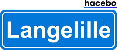 Hacebo - Plaatsnaam Sticker - 29x10 CM - Langelille sticker - Verkeersborden sticker - grappige cadeaus - Langelille
