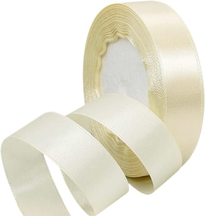 22m Satijnen Ribbons in Ivoor Wit, Dubbelzijdig Polyester 20mm, Versieringen voor Cadeaus, Haarstrikken, Taartdecoraties en Feestdagen