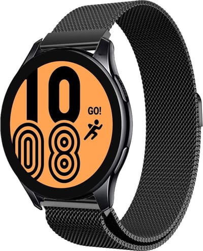Bandje geschikt voor Samsung Watch 4 40 mm - Zwart Milanese Band