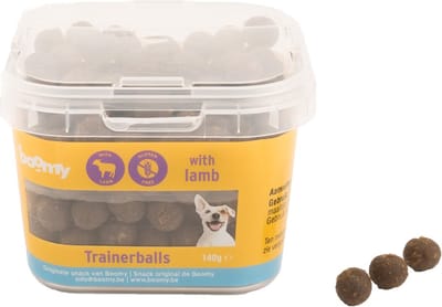 Boomy - Hondensnacks - Zachte hondensnoepjes - Beloningssnoepjes in hersluitbare pot - Lam - 3 x 140g