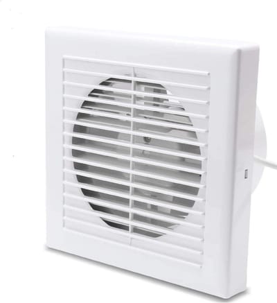 Krachtige Afzuigventilator 150mm Wit - Stille Ventilator voor Badkamer en Keuken - Vochtigheid en Geur Afvoer