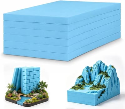Schuimplaat Hardschuim - Knutselplaten Piepschuim - Modelbouw Handwerk - Hoge Dichtheid - 6 Stuks 30x20cm - Blauw