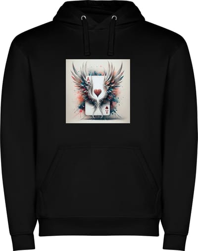 Zwarte unisex hoodie met “ Kleurrijke De Joker – Spooky Circus “ Print Full Color Color merk Roly maat S