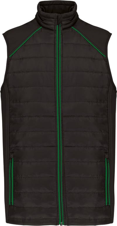 WK. Designed To Work Bodywarmer Day To Day in twee stoffen WK606 - Black / Kelly Green - 4XL