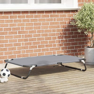 vidaXL - Hondenbed - 105 - x - 65 - x - 18 - cm - Staal - Lichtgrijs