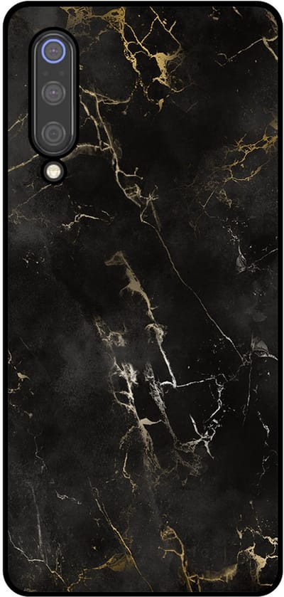 Smartphonica Telefoonhoesje Geschikt voor Xiaomi Mi 9 met marmer opdruk - TPU backcover case black marble design - Zwart geschikt voor Xiaomi Mi 9